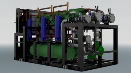 【工程機械】1XM壓縮機制冷機組3D數(shù)模圖紙 INVENTOR設(shè)計 附STP